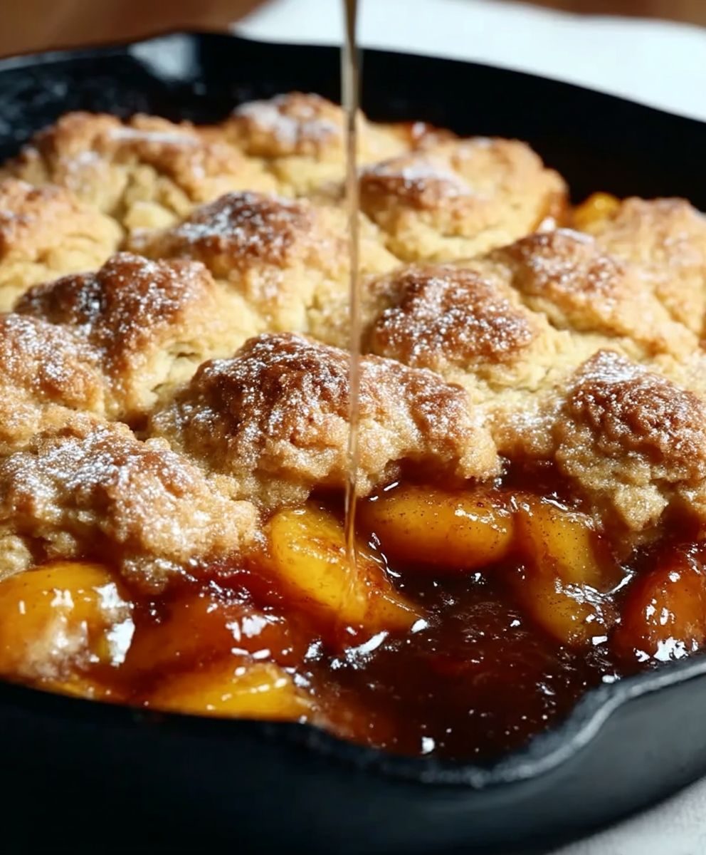 Peach Cobbler Cast Iron Skillet