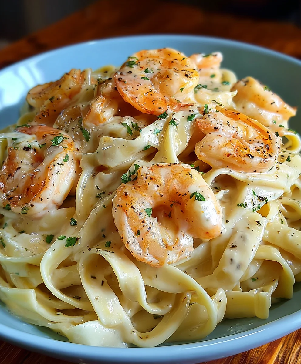 Creamy Shrimp Fettuccine with Homemade Alfredo Sauce