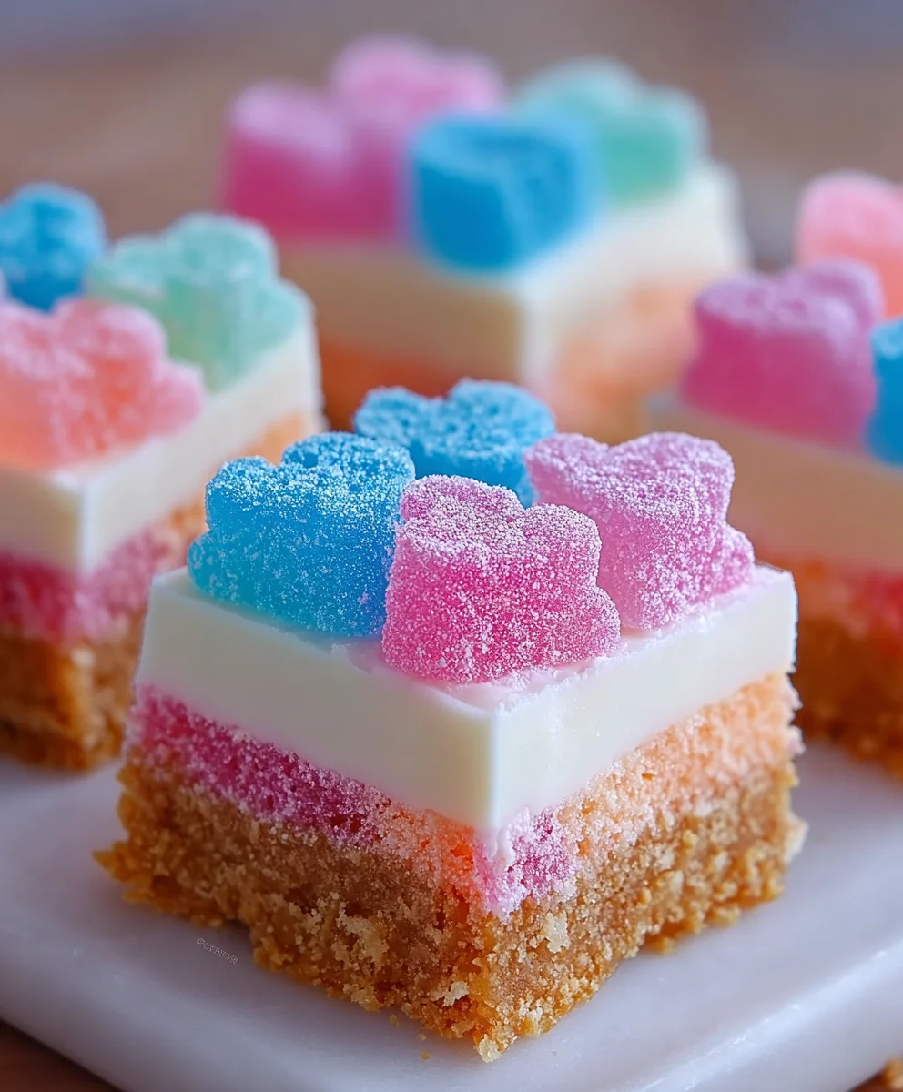 Gummy Cotton Candy Cheesecake: Fun, Sweet Mini Bites!