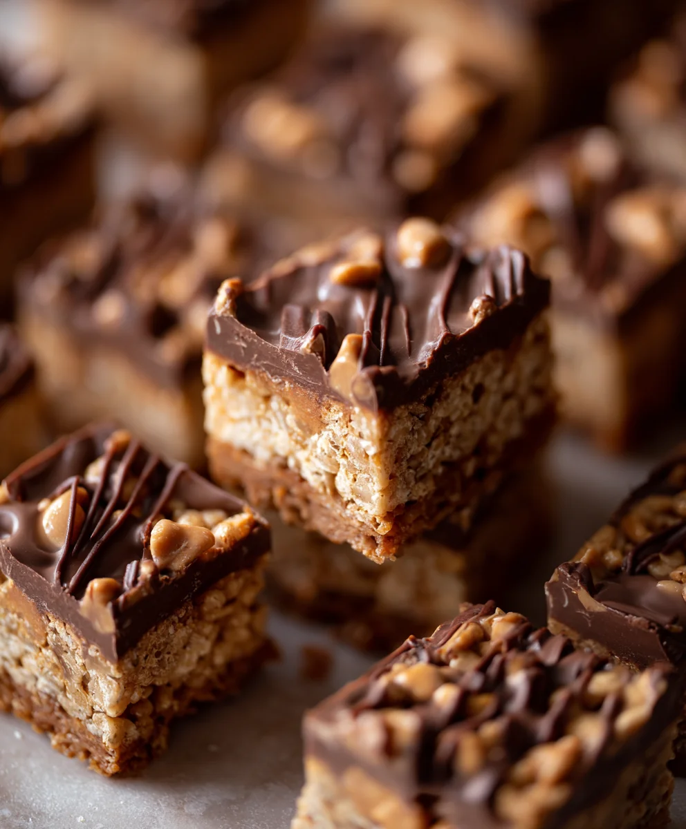 Christmas No-Bake Peanut Butter Cereal Squares Recipe