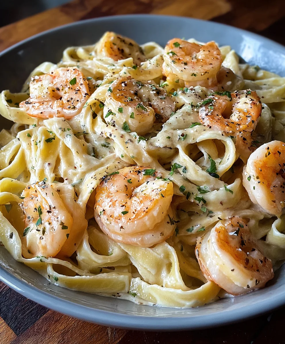 Creamy Shrimp Fettuccine with Homemade Alfredo Sauce