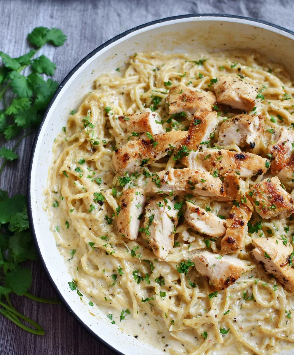 Creamy Chicken Garlic Parmesan Pasta Dinner Idea