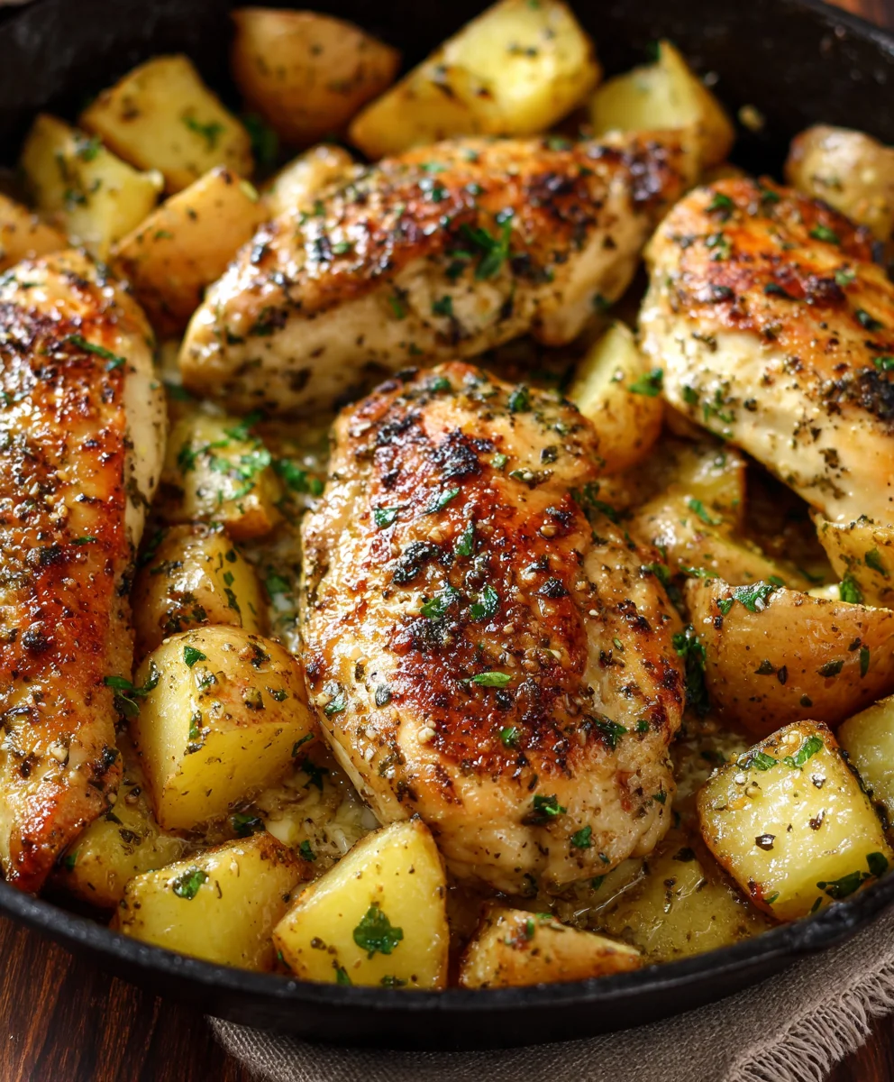 Ultimate Garlic Butter Chicken & Potatoes Skillet Recipe