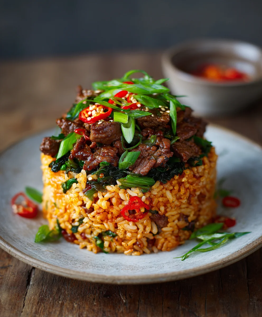 Korean BBQ Beef Rice Stack: Easy & Flavorful Meal