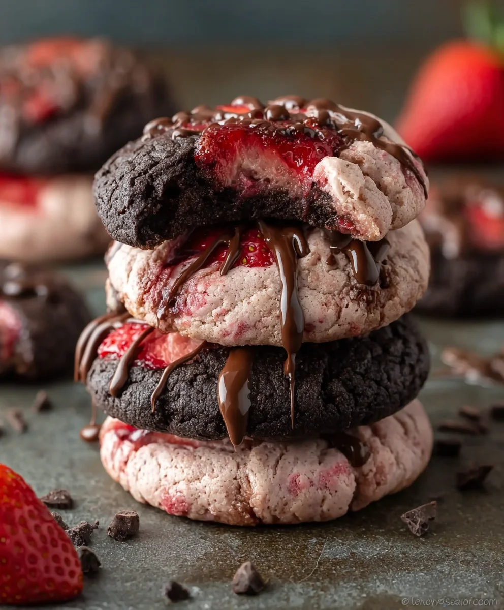 Decadent Crum extractbl Chocolate Strawberry Cheesecake Cookies