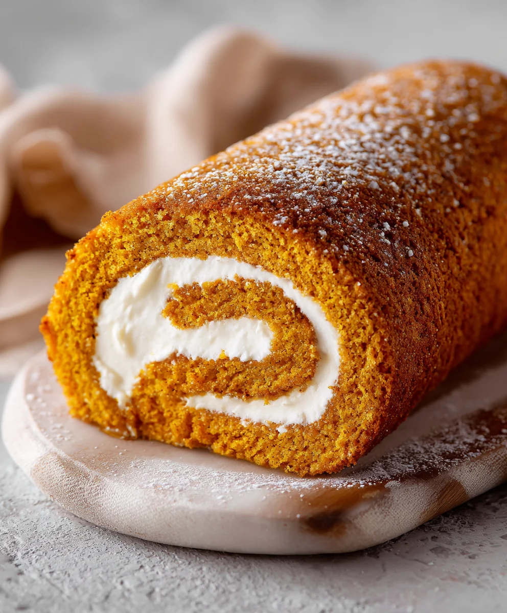 Indulgent Pumpkin Roll with Cream Cheese Filling Delight