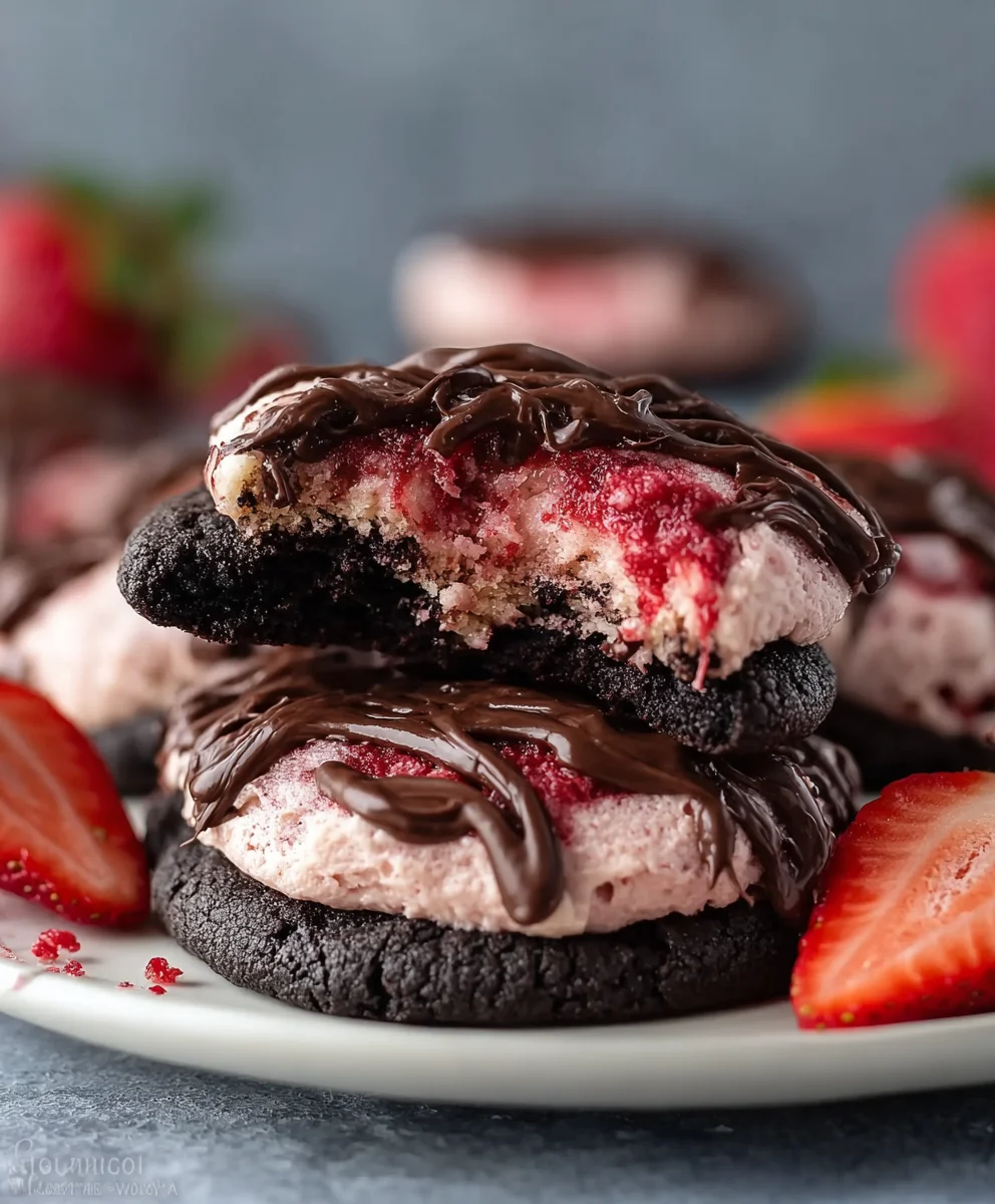 Decadent Crum extractbl Chocolate Strawberry Cheesecake Cookies