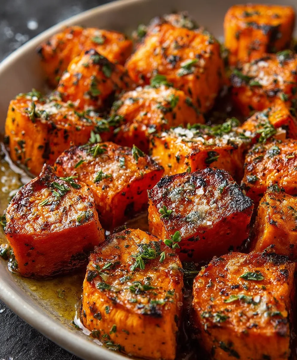 Garlic Parmesan Roasted Sweet Potatoes: The Best Recipe!