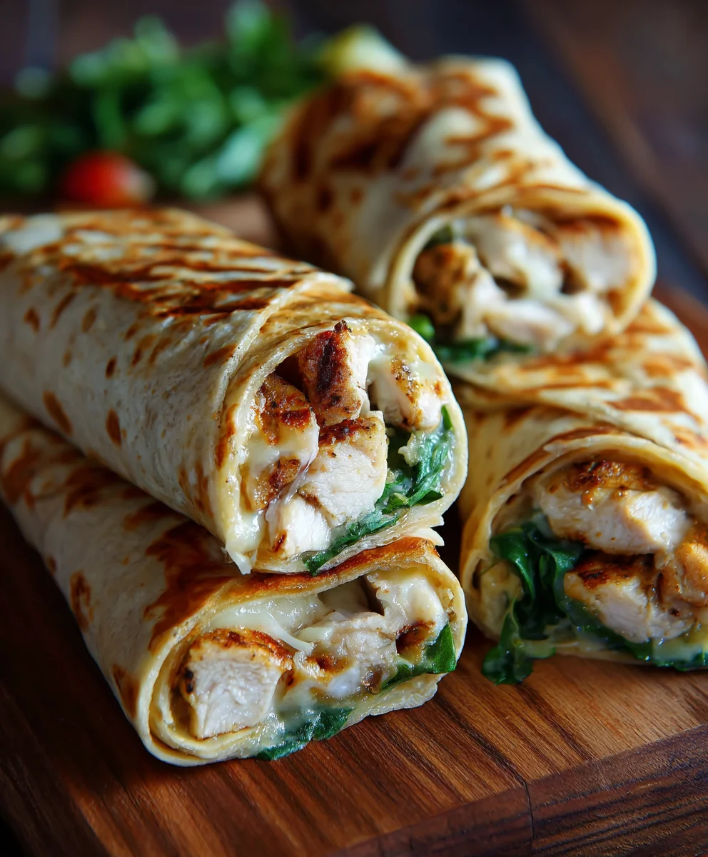 Cheesy Garlic Chicken Wraps: Quick & Easy Dinner!