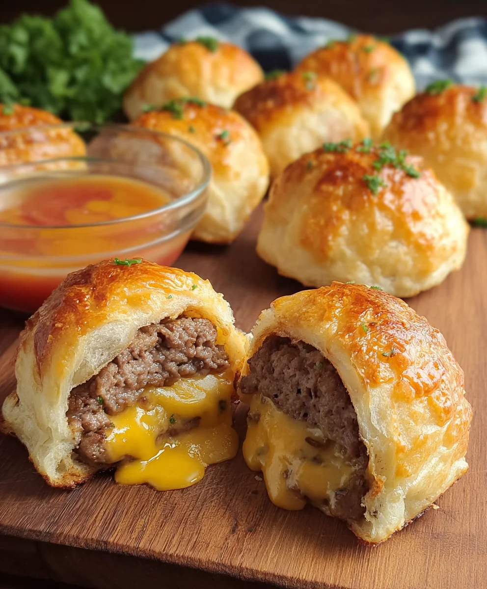 Cheeseburger Biscuit Bombs: Easy Beefy Appetizer Recipe!