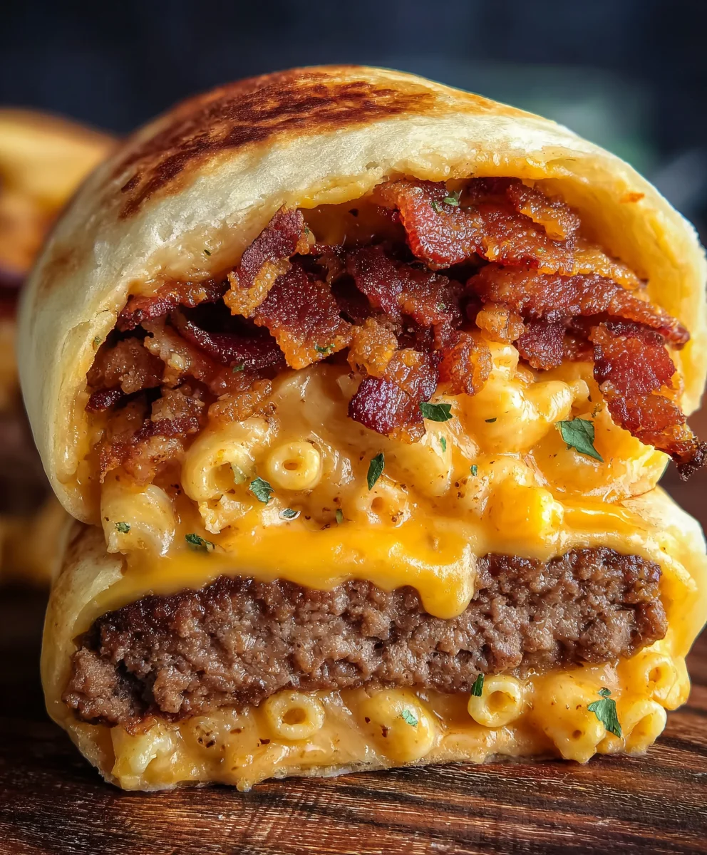 Mac & Cheese Beef Bacon Burger Rolls: Ultimate Comfort Food