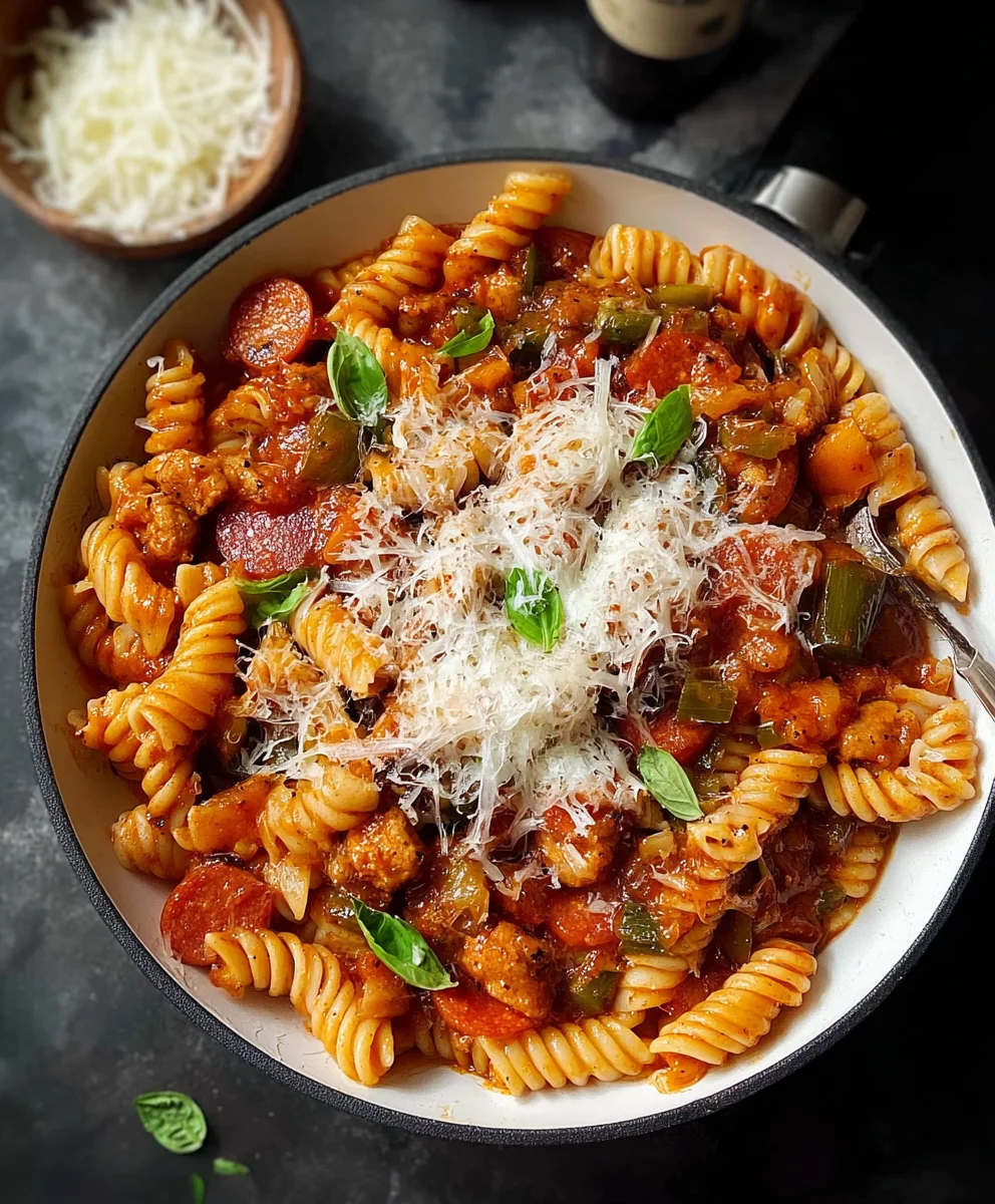 One Pot Pizza Pasta: Easy Family Dinner in Mins!
