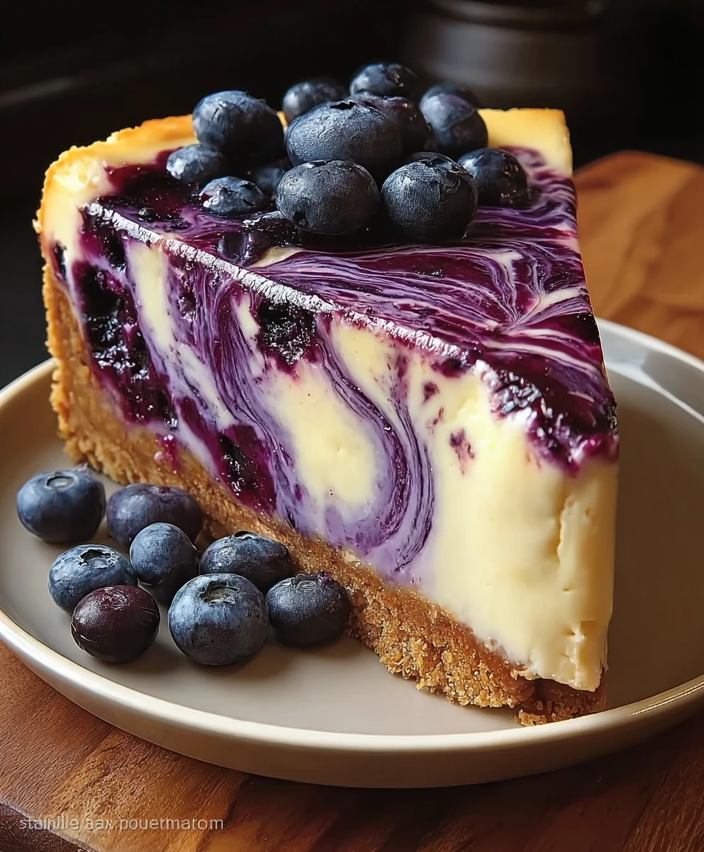 Best Blueberry Swirl Cheesecake - Creamy & Irresistible