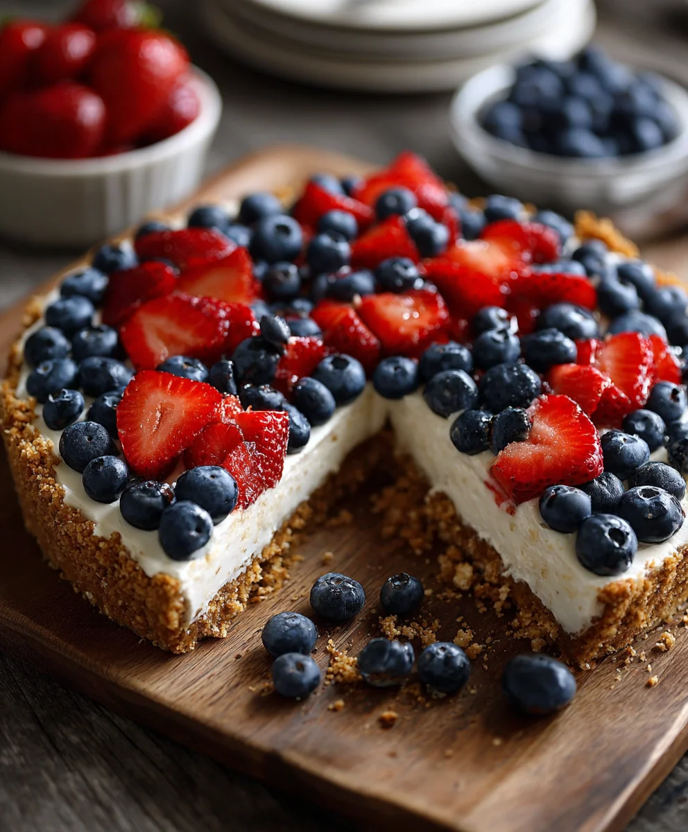 Easy No Bake Patriotic Cheesecake: Festive & Delicious!