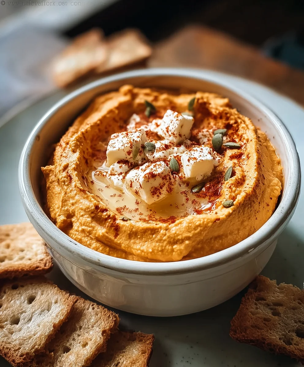 Creamy Pumpkin Whipped Feta Dip - Easy Fall Appetizer!