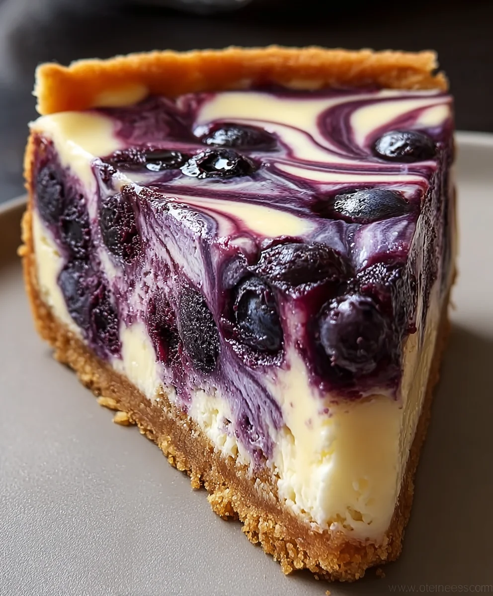 Best Blueberry Swirl Cheesecake - Creamy & Irresistible