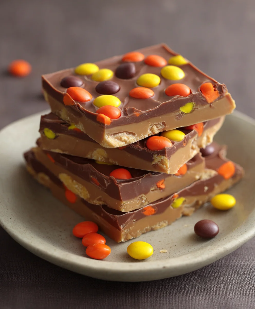 Reeses Pieces Peanut Butter Bark: Easy No-Bake Treat!