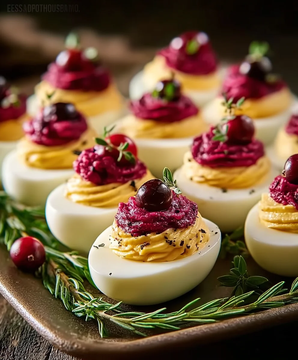 Harvest Cranberry Deviled Eggs Recipe - Easy & Flavorful!