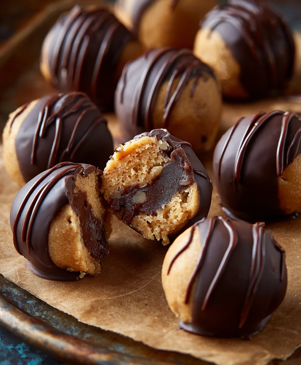 Chocolate Dipped Cookie Dough Bites Recipe - Easy No Bake!