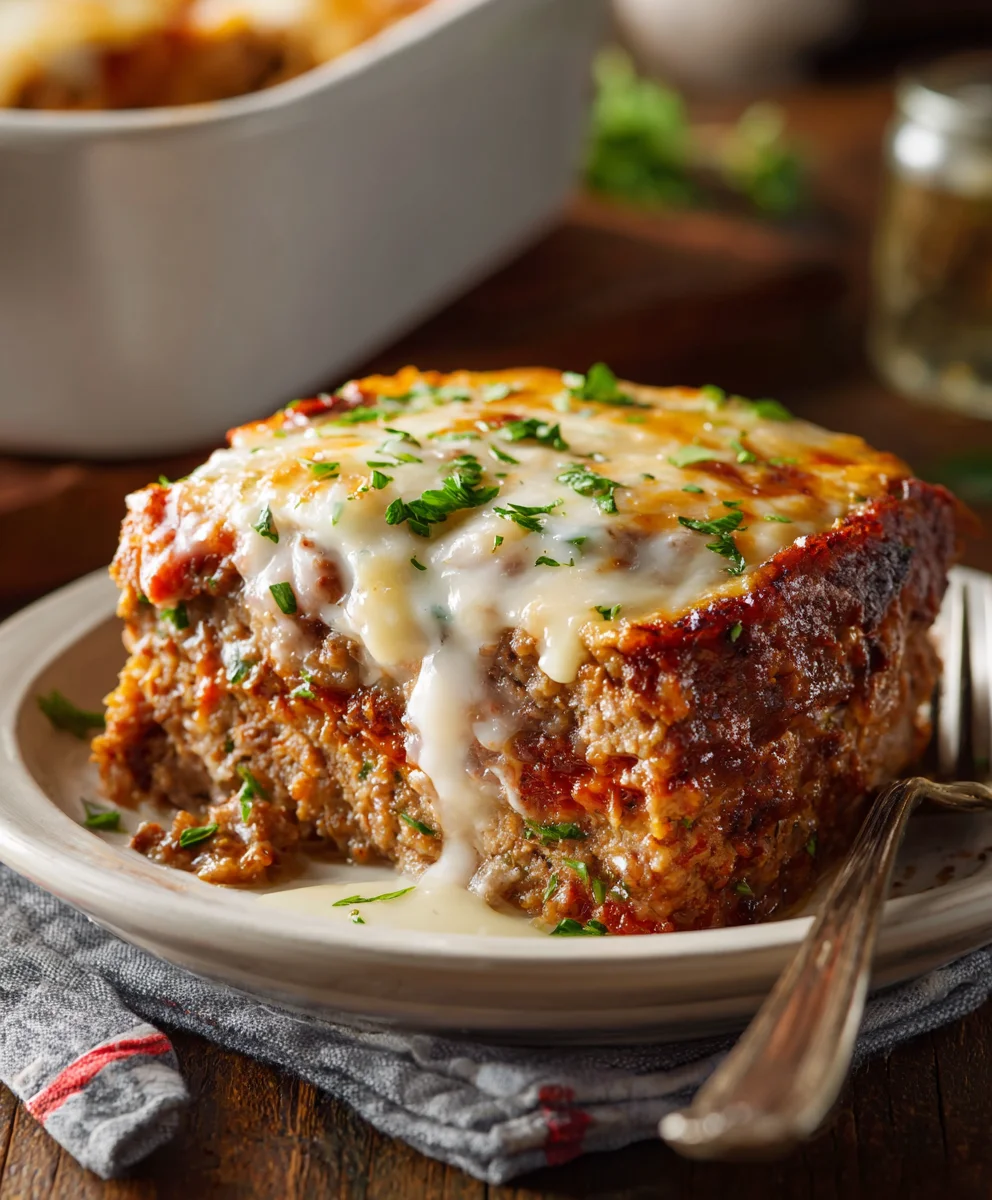 Irresistible Cheesy Loaded Beef Meatloaf Casserole
