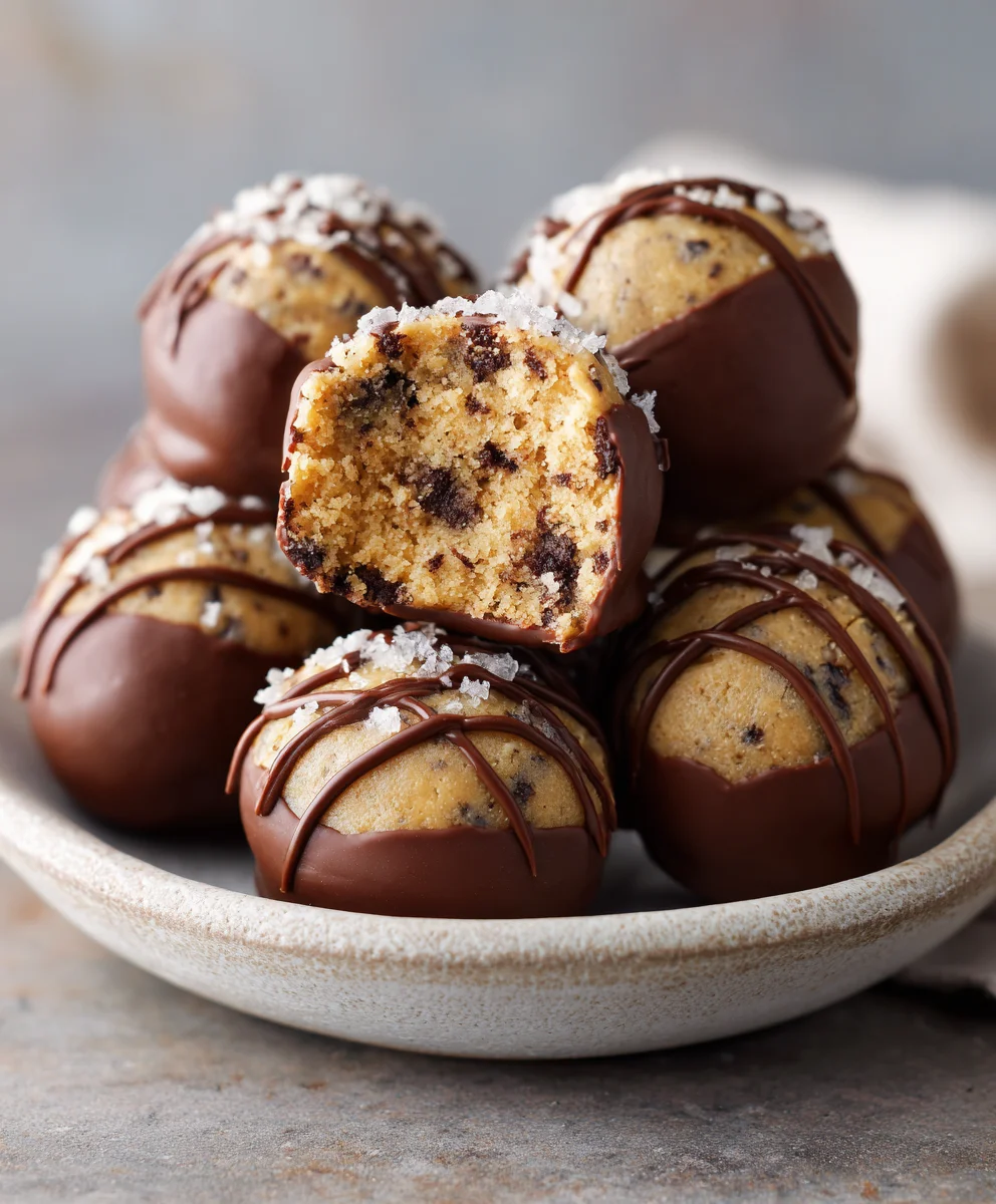 Chocolate Dipped Cookie Dough Bites Recipe - Easy No Bake!