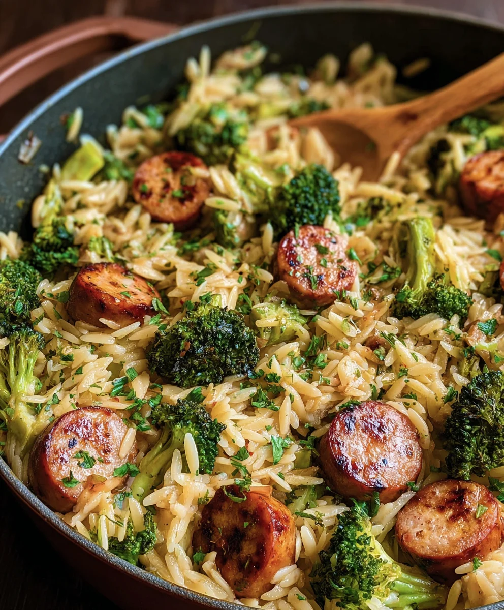Chicken Sausage Broccoli Orzo