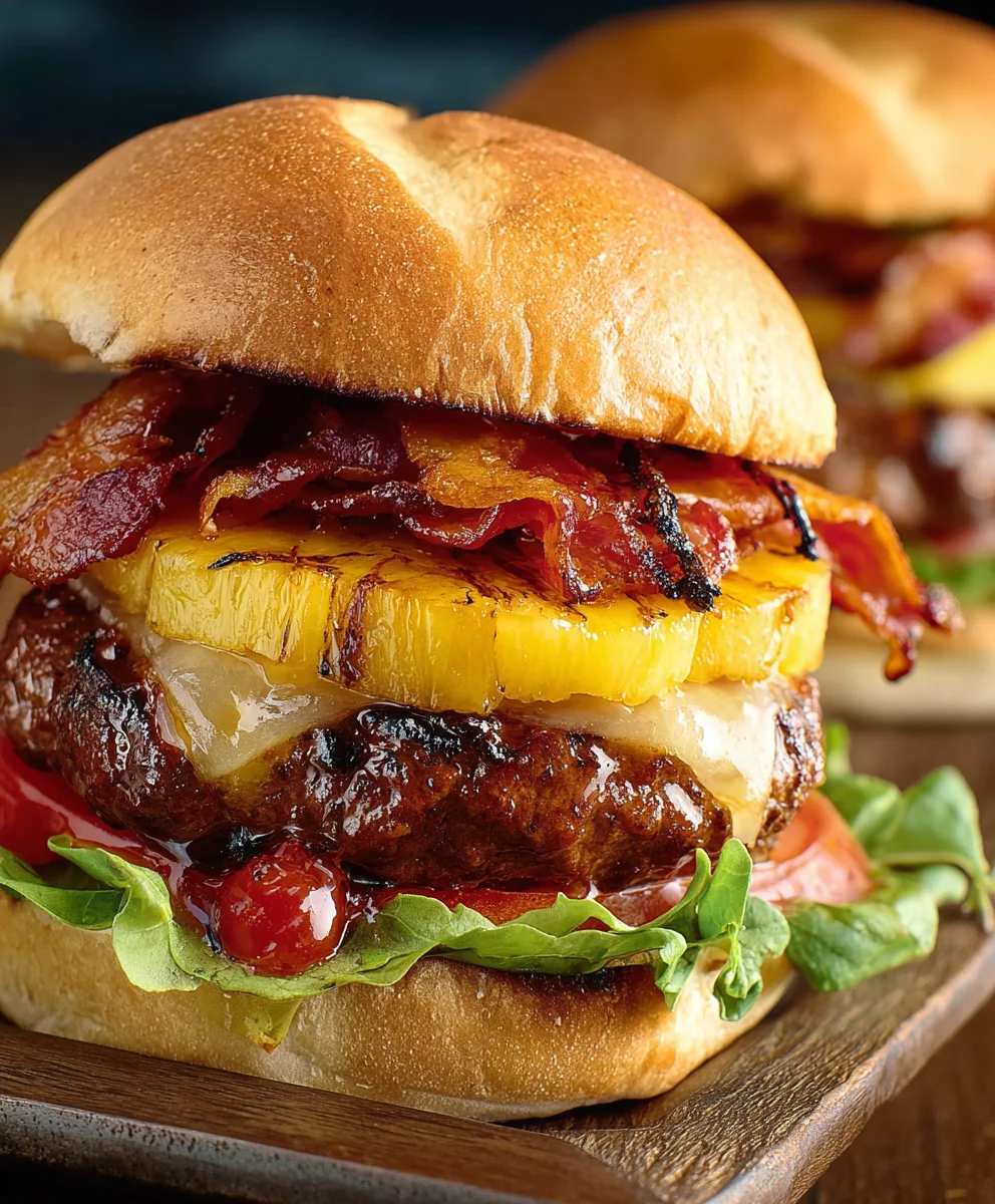 Pineapple Beef Bacon Burger: Sweet, Smoky & Irresistible!