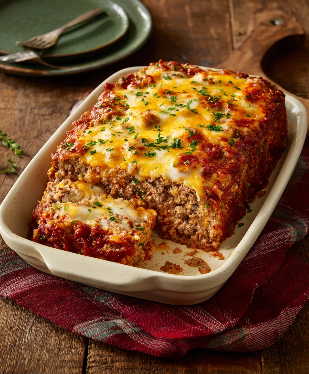 Irresistible Cheesy Loaded Beef Meatloaf Casserole