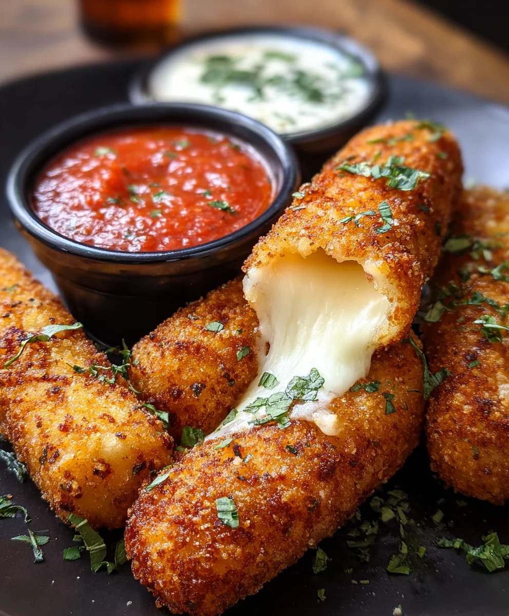 Classic Mozzarella Sticks Recipe with Dual Dipping Fun!