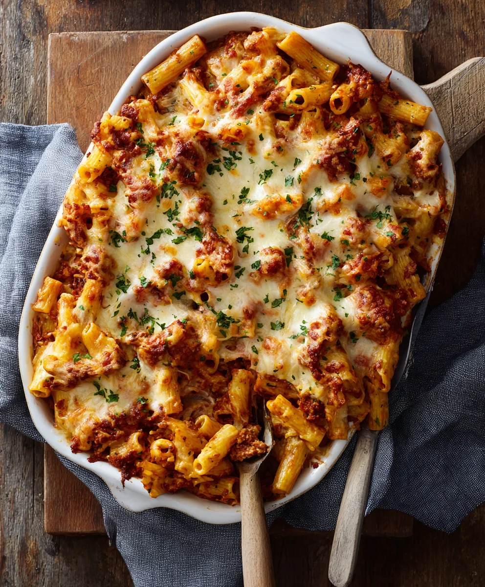 Ultimate Creamy Cheesy Baked Ziti - Hearty Beef Pasta