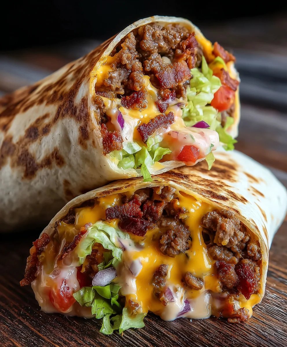 Giant Beef Bacon Cheeseburger Burrito: Your New Obsession!
