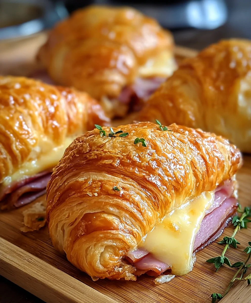 Ultimate Baked Beef Ham & Cheese Croissants for Brunch