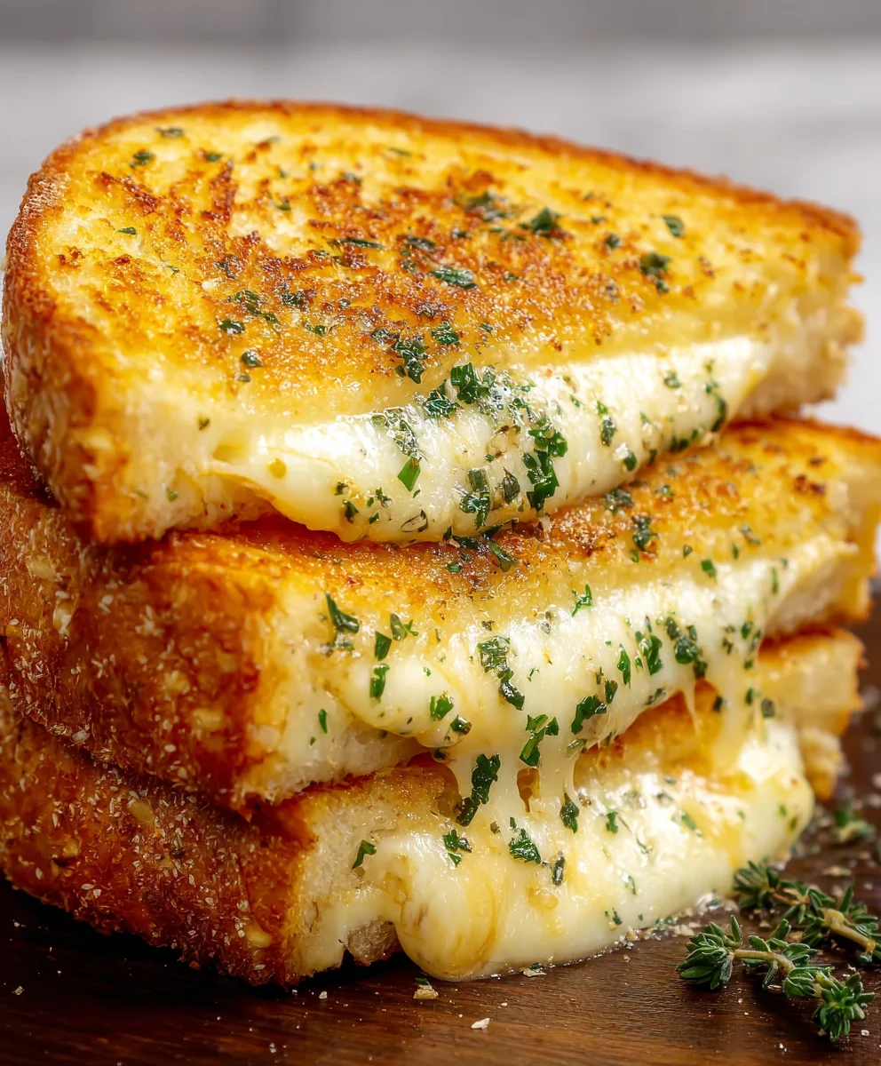 Garlic Bread Grilled Cheese - Melty, Crunchy, Irresistible!