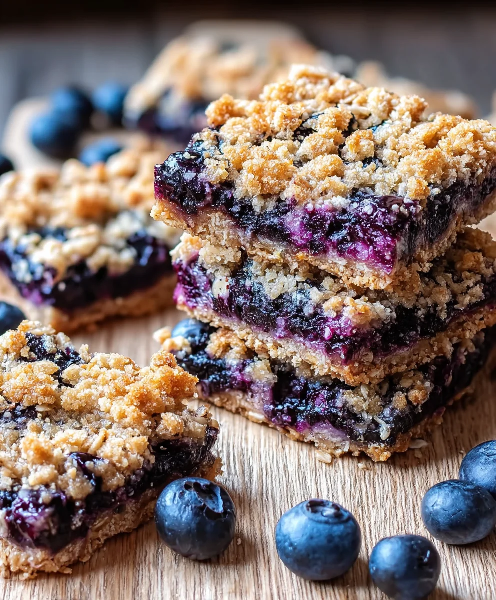 Easy Healthy Blueberry Oatmeal Crumble Bars Recipe