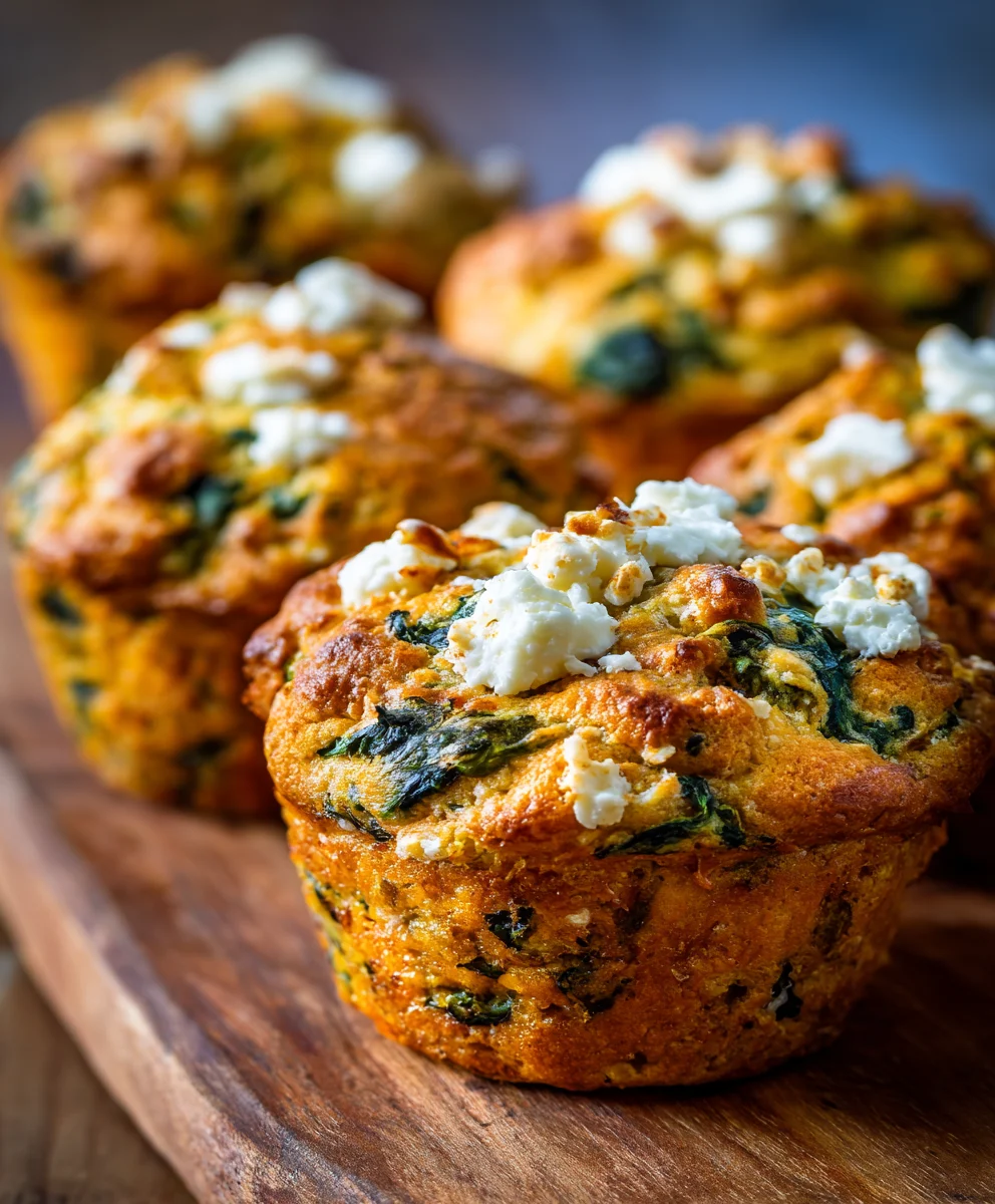Savory Pumpkin Spinach Feta Muffins – Easy Recipe!