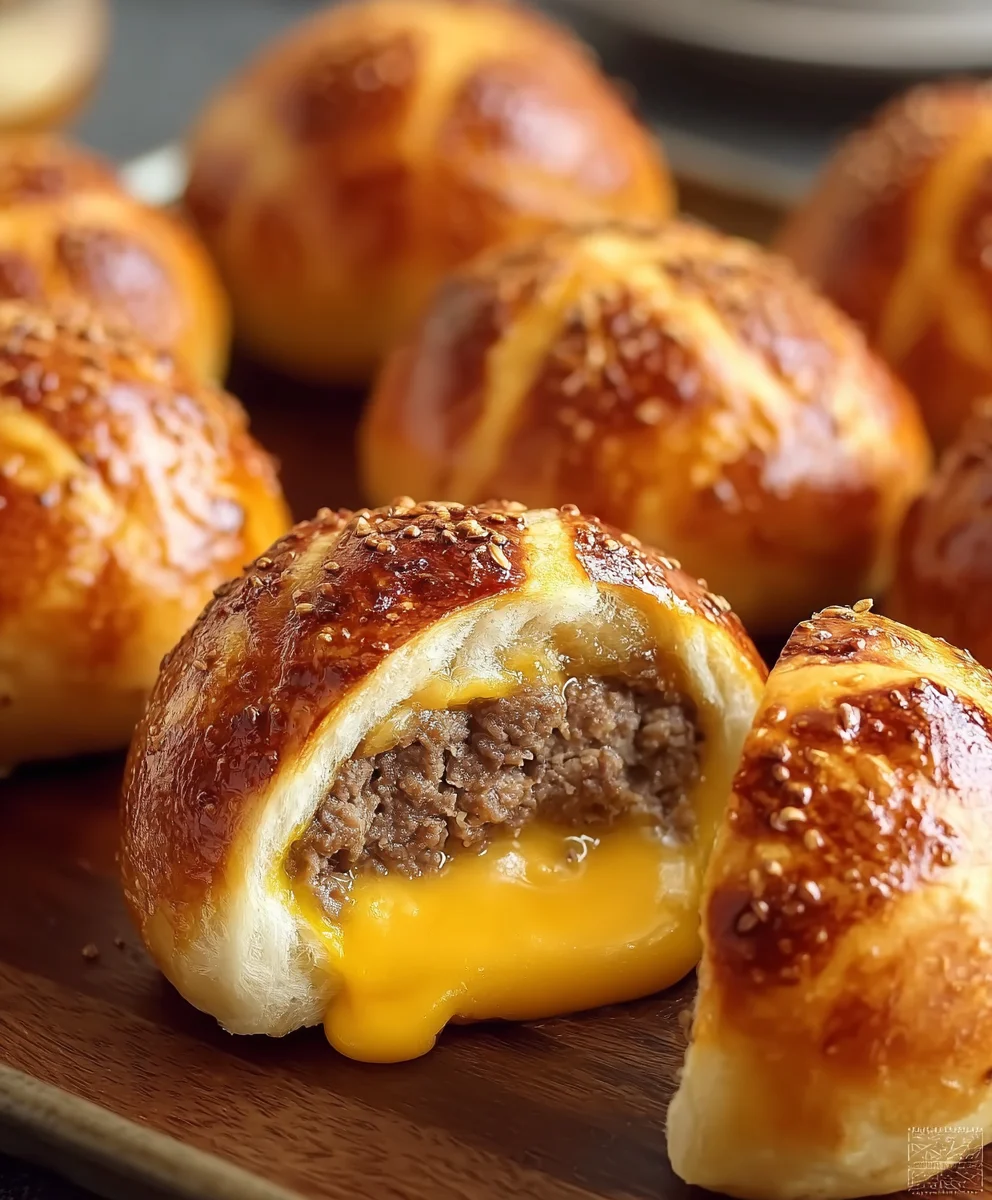 Cheeseburger Pretzel Bombs