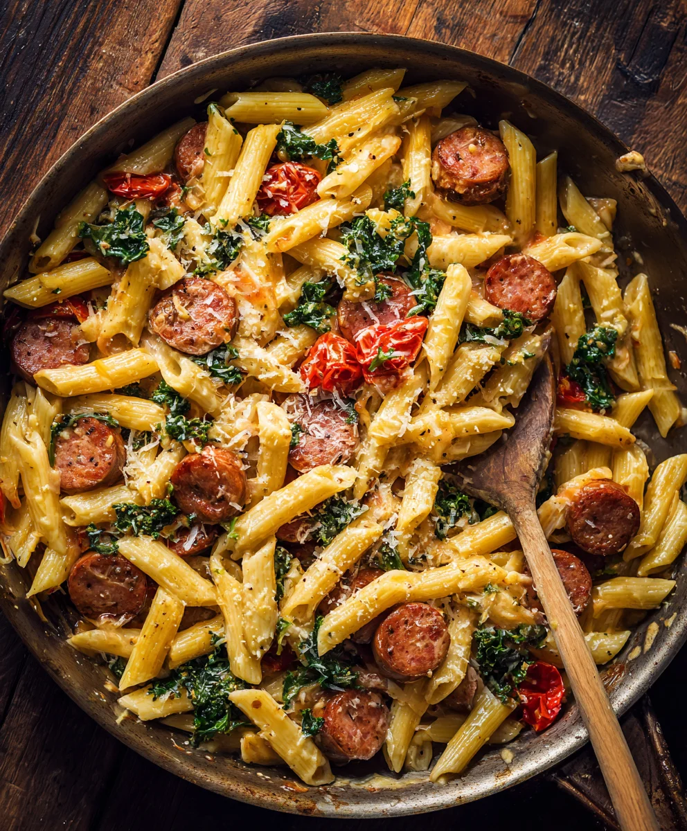 Easy One Pot Smoked Beef Sausage Pasta for Busy Nights