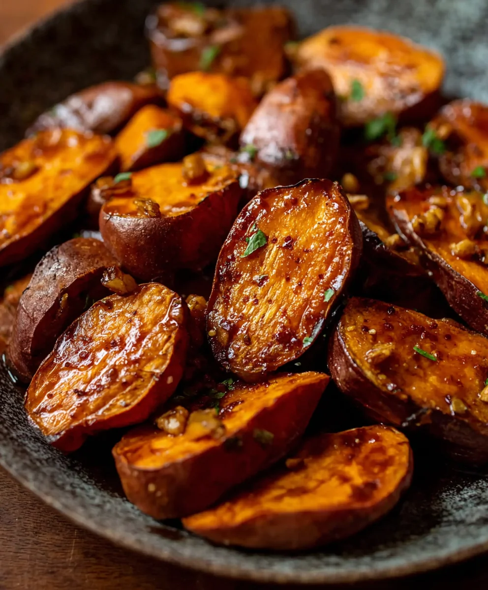 Delicious Walnut Maple Roasted Sweet Potatoes Recipe
