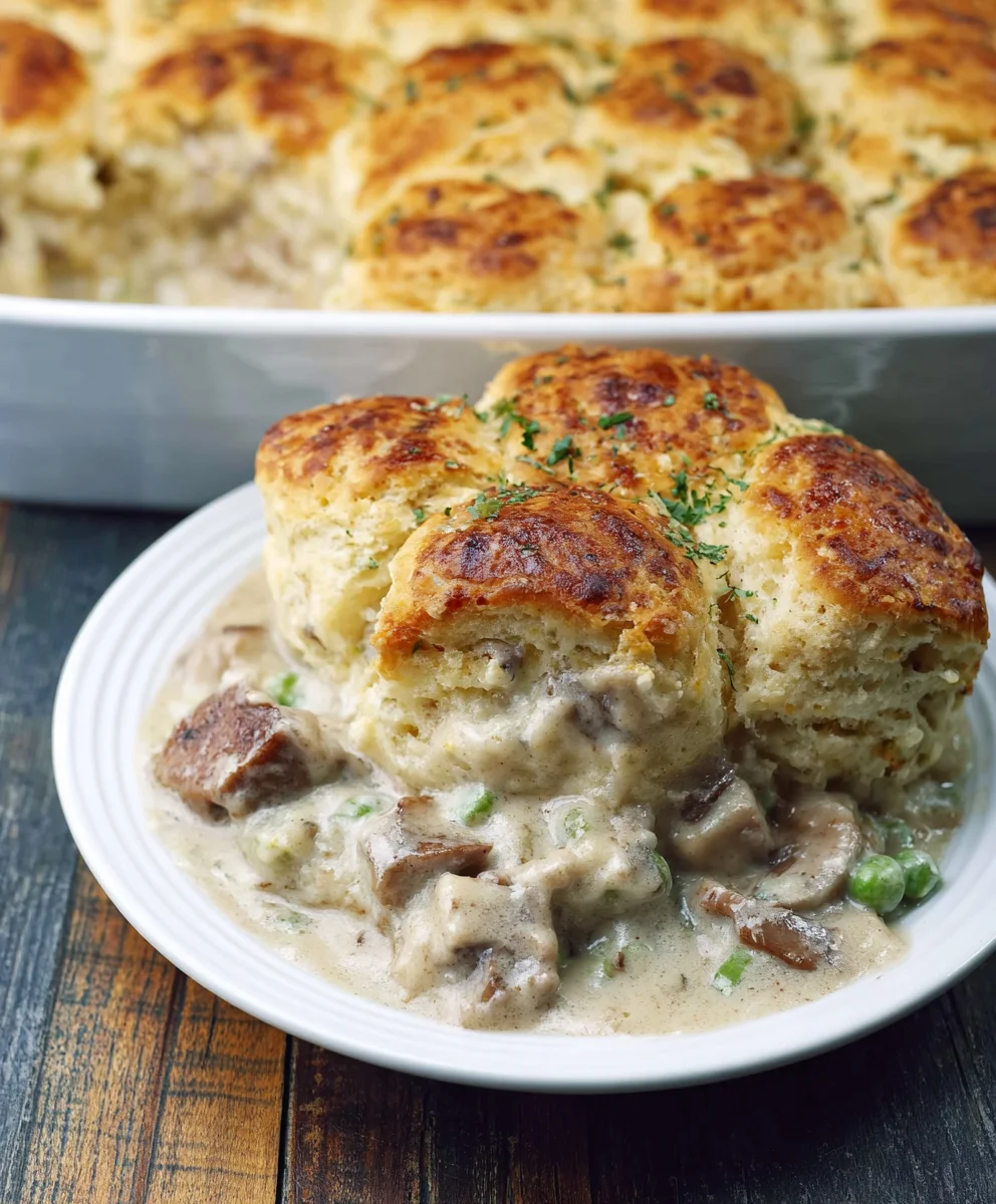 Hearty Beef Biscuits And Gravy Casserole Recipe