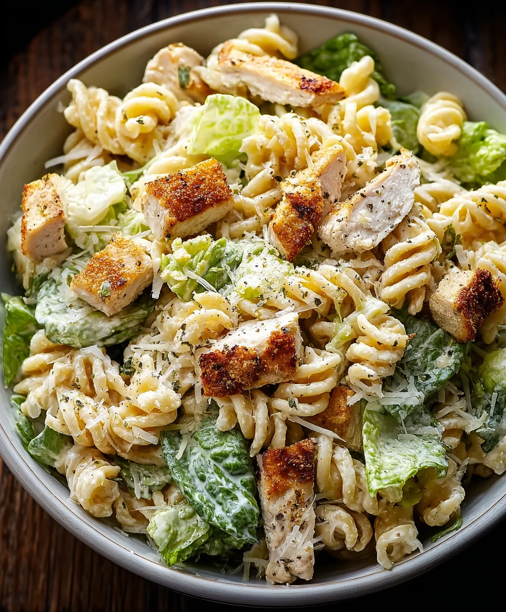 Chicken Caesar Pasta Salad: Easy & Creamy Recipe!