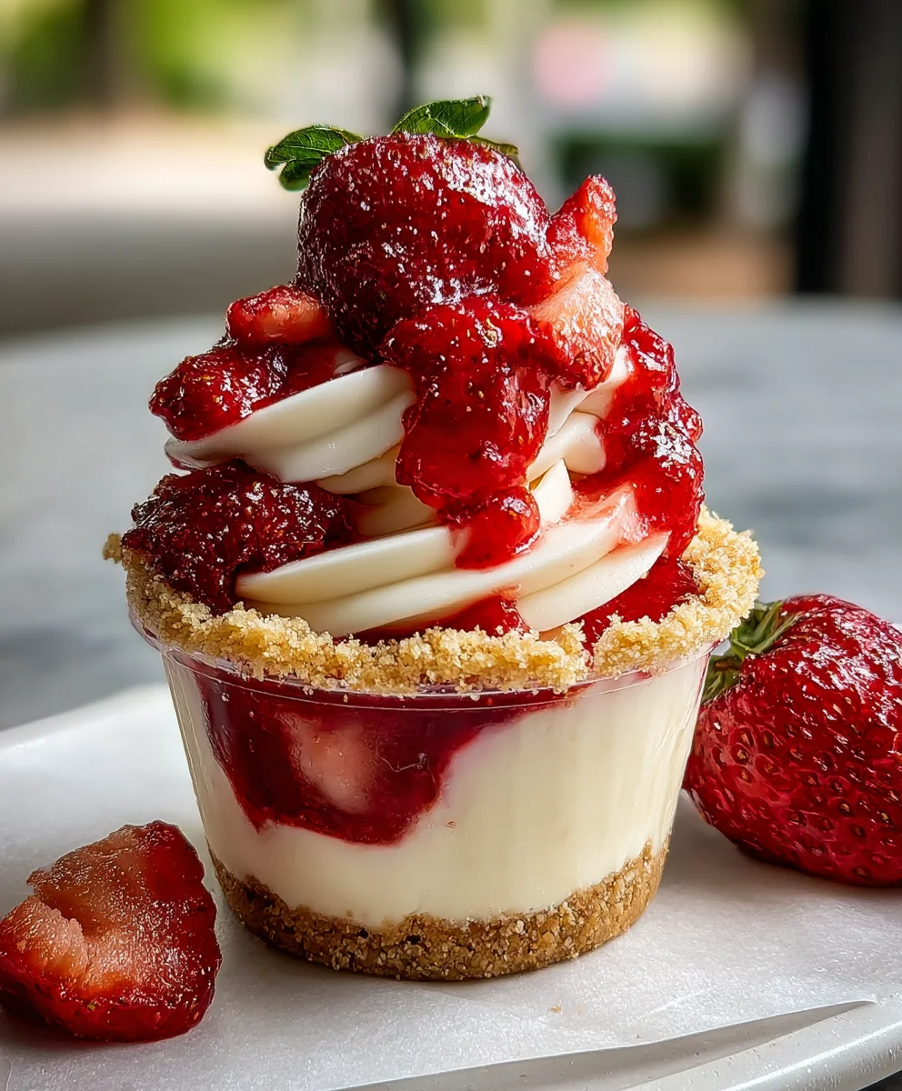 Delicious Strawberry Cheesecake Cups - Simple No-Bake Recipe!