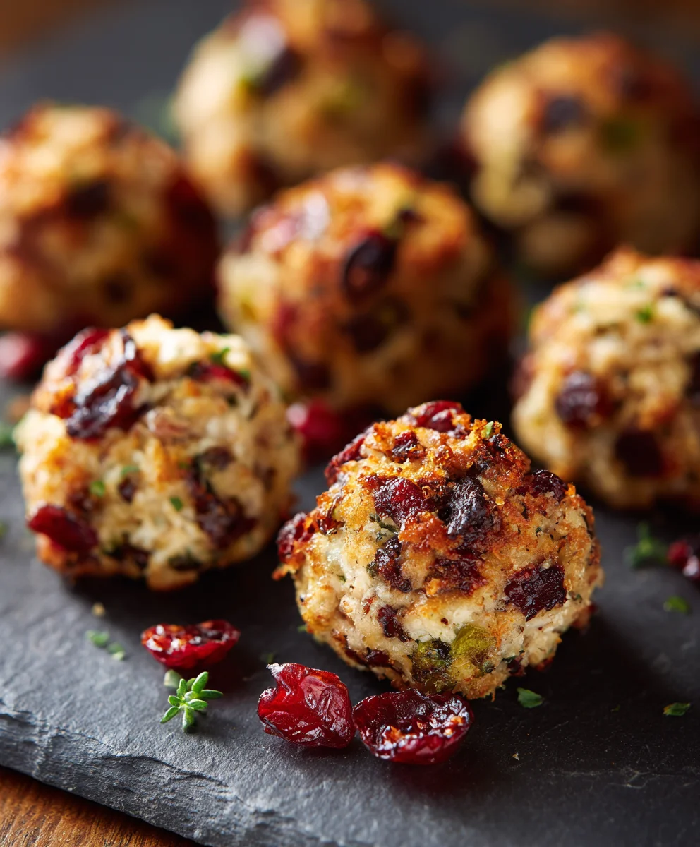 Festive Cranberry Turkey Stuffing Balls: Easy Holiday Side