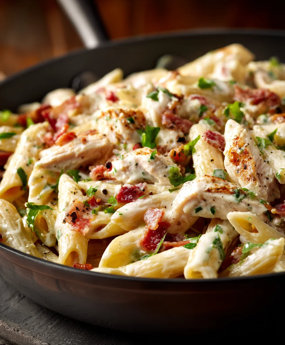 Creamy Chicken Beef Bacon Ranch Pasta: A Family Favorite