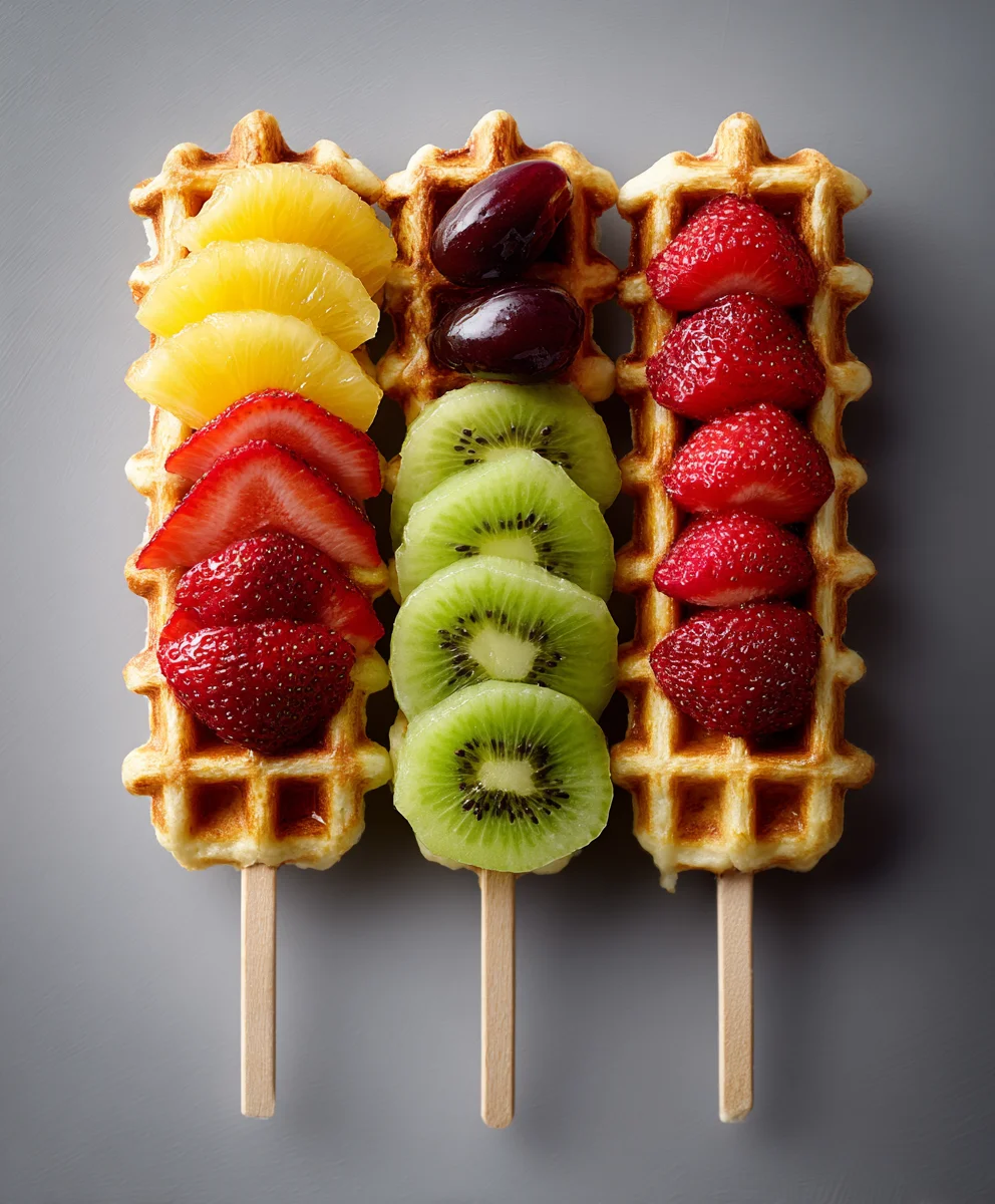 Minute Waffles & Fresh Fruit Skewers: Quick Breakfast Treat!
