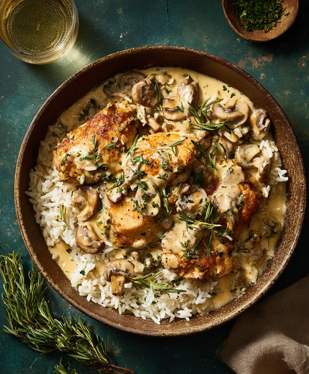 Easy Creamy Smothered Chicken & Rice for Weeknights