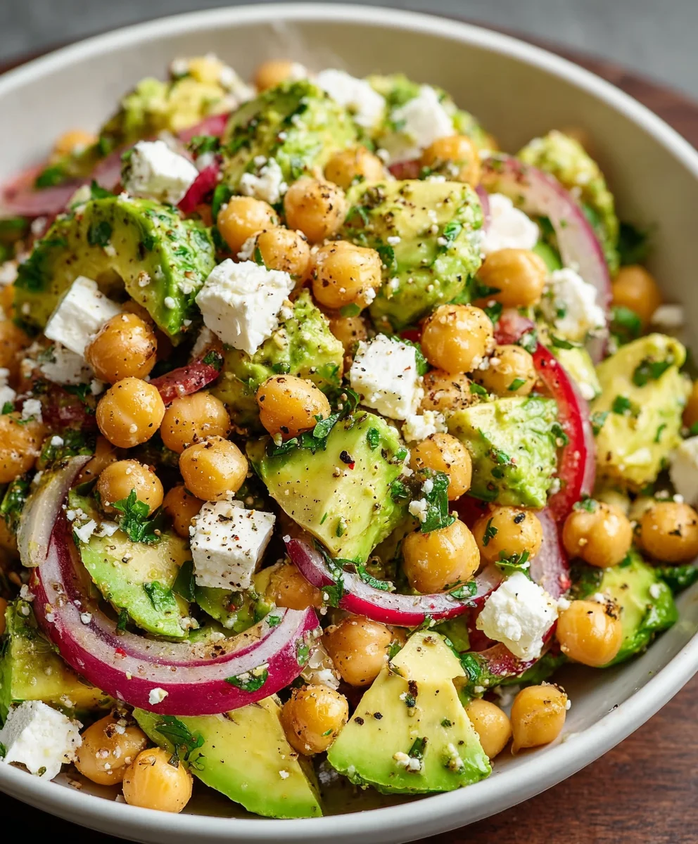 Zesty Chickpea Feta Avocado Salad: Quick & Refreshing!