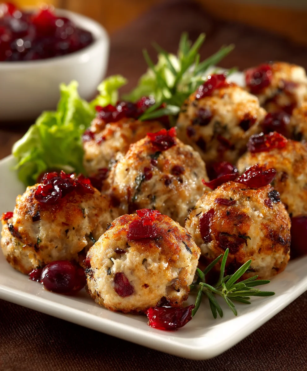 Festive Cranberry Turkey Stuffing Balls: Easy Holiday Side