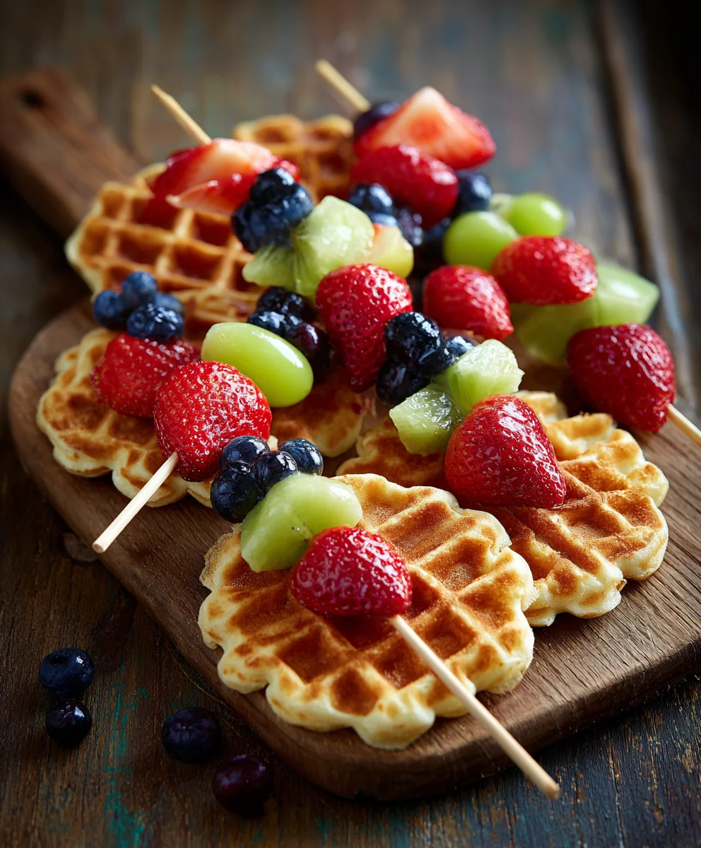Minute Waffles & Fresh Fruit Skewers: Quick Breakfast Treat!