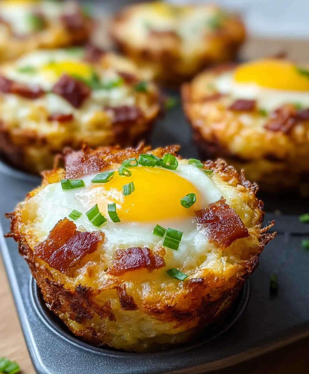 Loaded Beef Bacon & Egg Hash Brown Muffins Recipe