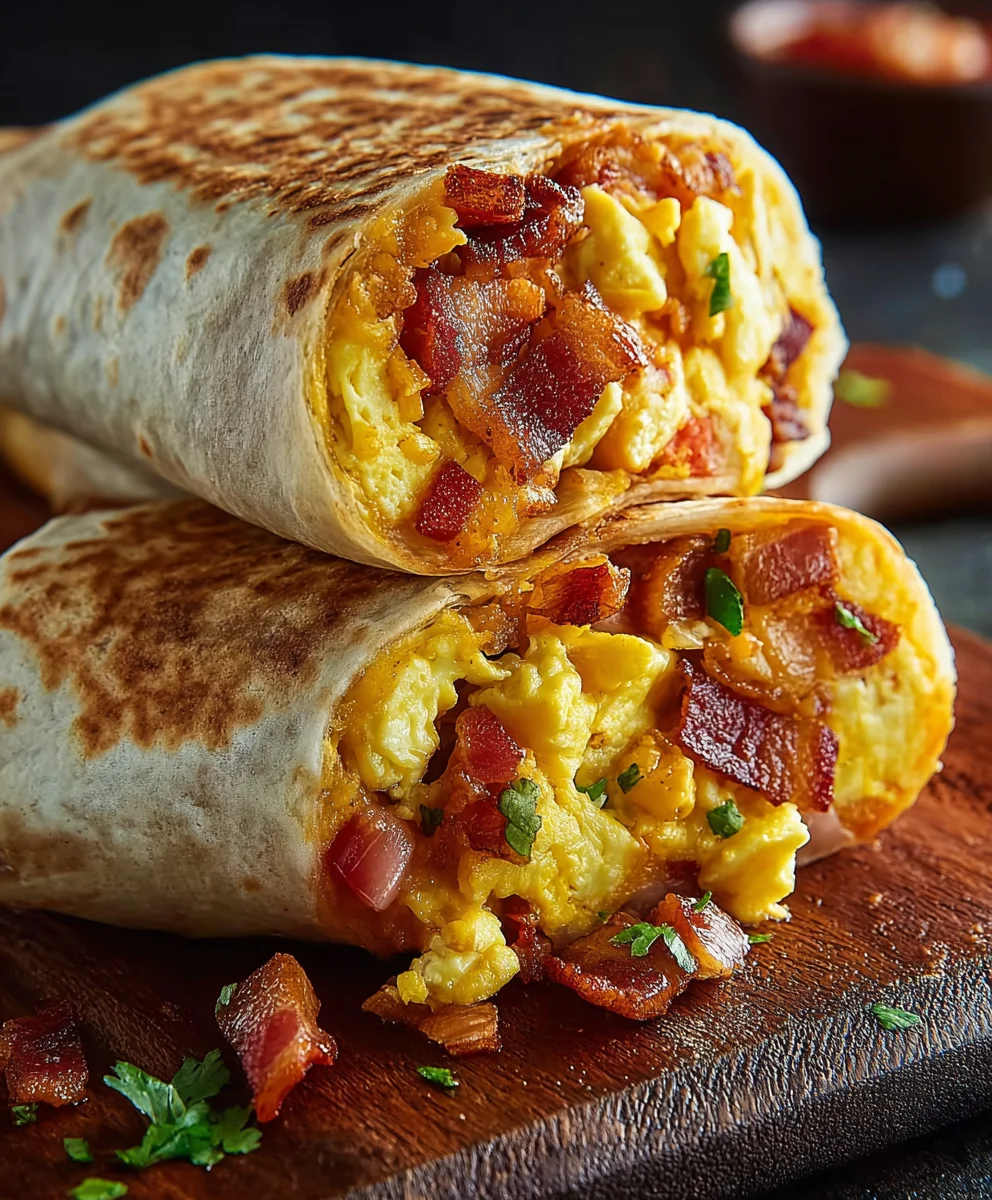 Beef Bacon Egg Cheese Burrito: Ultimate Breakfast!